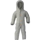 Babies Fleece Overalls Children's Clothing ENGEL Natur Hooded Fleece Overall - Light Grey Mélange (575722-091)