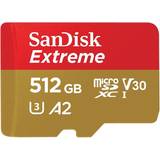 512 GB - Class 10 Memory Cards SanDisk Extreme microSDXC Class 10 UHS-I U3 V30 A2 160/90MB/s 512GB