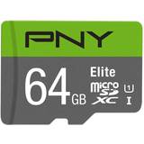 64 GB Memory Cards & USB Flash Drives PNY Elite microSDXC Class 10 UHS-I U1 85MB/s 64GB +Adapter