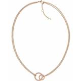 Tommy Hilfiger Double Open Circle Necklace - Rose Gold/White