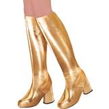 70's Shoes Fancy Dress Widmann Shoe Covers Gold