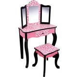 Plastic Furniture Set Teamson Kids Gisele Vanity Table & Stool Set Leopard