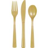 Unique Party Cutlery Gold 18-pack