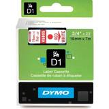 Dymo Label Cassette D1 Red on White 1.9cmx7m