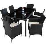 tectake Lissabon Patio Dining Set, 1 Table incl. 6 Chairs