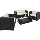 tectake Munich Outdoor Lounge Set, 1 Table inkcl. 2 Chairs