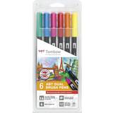 Tombow ABT Dual Brush Pens Dermatologically Tested Colors 6-pack