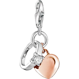 Thomas Sabo Ring with Heart Pendant - Rose Gold/Silver/White