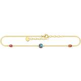 Thomas Sabo Gold Plated Anklet - Gold/Red/Mother Of Pearl
