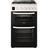 50cm double oven gas cooker Hotpoint HD5G00CCW White