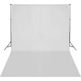 vidaXL Telescopic Background Support System + White Backdrop 3x5m