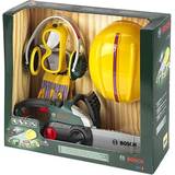 Sound Toy Tools Klein Bosch Chainsaw with Helmet & Worker Gloves 8532