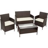Plastic Outdoor Lounge Sets Garden & Outdoor Furniture tectake Madeira Outdoor Lounge Set, 1 Table incl. 2 Chairs & 1 Sofas