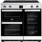 90cm Induction Cookers Belling Cookcentre 90Ei Stainless Steel, Black