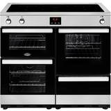 Electric Ovens - Two Ovens Cookers Belling Cookcentre 100Ei Black, Silver