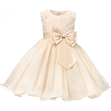 Florals - Party dresses Evening Dress with Bow & Flowers - Beige (2826-34047)