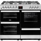 100cm - Electric Ovens Gas Cookers Belling Cookcentre 100DF Black, Silver