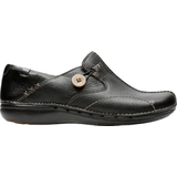 39 ½ Low Shoes Clarks Un Loop - Black Leather