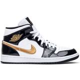 Patent Leather Shoes Nike Air Jordan 1 Mid SE M - Black/White/Metallic Gold
