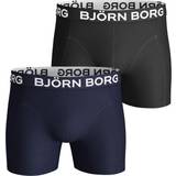 Björn Borg Solid Cotton Stretch Shorts 2-pack - Blue Depths