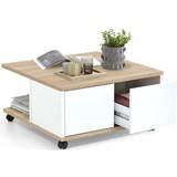 Casters Coffee Tables FMD Mobile Coffee Table 70x70cm