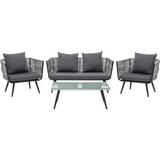 Beliani Ragusa Outdoor Lounge Set, 1 Table incl. 2 Chairs & 1 Sofas