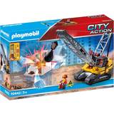 Playmobil City Action Cable Excavator with Building Section 70442