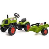 Falk Pedal Cars Falk Claas Tractor with Trailer with Excavator & Opening Bonnet
