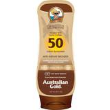 Water Resistant Self Tan Australian Gold Sunscreen Lotion with Bronzers SPF50 237ml