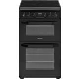 50cm double oven electric cooker Hotpoint HD5V93CCB Black