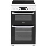 50cm double oven electric cooker Hotpoint HD5V93CCW White