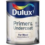 Dulux Primer & Undercoat Wood Paint Pure Brilliant White 0.75L