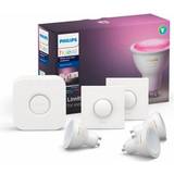 Philips Hue White and Colour Ambience with Smart Button LED Lamp 5.7W GU10 3-pack Starter Kit