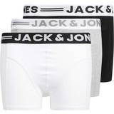 Boys Boxer Shorts Children's Clothing Jack & Jones Junior Sense Trunks 3-pack - Light Grey Mela/Black/White (12149293)