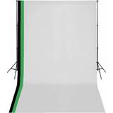vidaXL Photo Studio Kit with 3 Cotton Backdrops Adjustable Frame