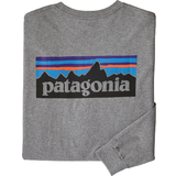 Patagonia Clothing Patagonia Long-Sleeved P-6 Logo Responsibili-T-shirt - Gravel Heather