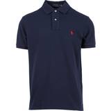 Cotton Polo Shirts Polo Ralph Lauren Slim Fit Mesh T-Shirt - Navy/Red