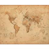 Beige Posters GB Eye World Map Antique Style Mini Poster 40x50cm