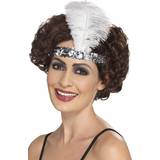 Smiffys Flapper Headband with Feather White