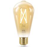 Remote Controls Light Bulbs WiZ Tunable Filament Edison ST64 + WiZmote LED Lamps 50W E27 2-pack