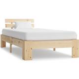 Natural Beds & Mattresses vidaXL Solid Pine Wood 66cm 90x200cm
