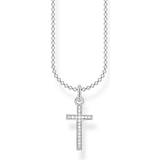 Thomas Sabo Jewellery Thomas Sabo Cross Pavé Necklace - Silver/White