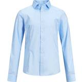 Buttons Shirts Children's Clothing Jack & Jones Boy's Curved Hem Shirt - Blue/Cashmere Blue (12151620)