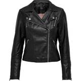 Viscose Clothing Only Gemma Biker Faux Leather Jacket - Black