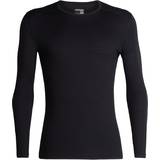 Icebreaker Sports Bras - Sportswear Garment Underwear Icebreaker Men's Merino 200 Oasis Long Sleeve Crewe Thermal Top - Black