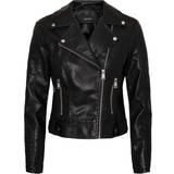 Leather Jackets - Women Vero Moda Coated Jacket - Black