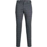 Viscose Trousers & Shorts Jack & Jones Marco Phil Checked Suit Trousers - Grey/Dark Grey