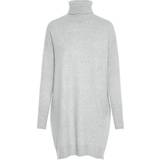 Vero Moda Rollneck Knitted Dress - Grey/Light Grey Melange