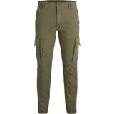 Men - W36 Trousers Jack & Jones Paul Flake AKM 542 Cargo Pants - Green/Olive Night