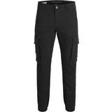 Black Trousers & Shorts Jack & Jones Paul Flake AKM 542 Cargo Pants - Black